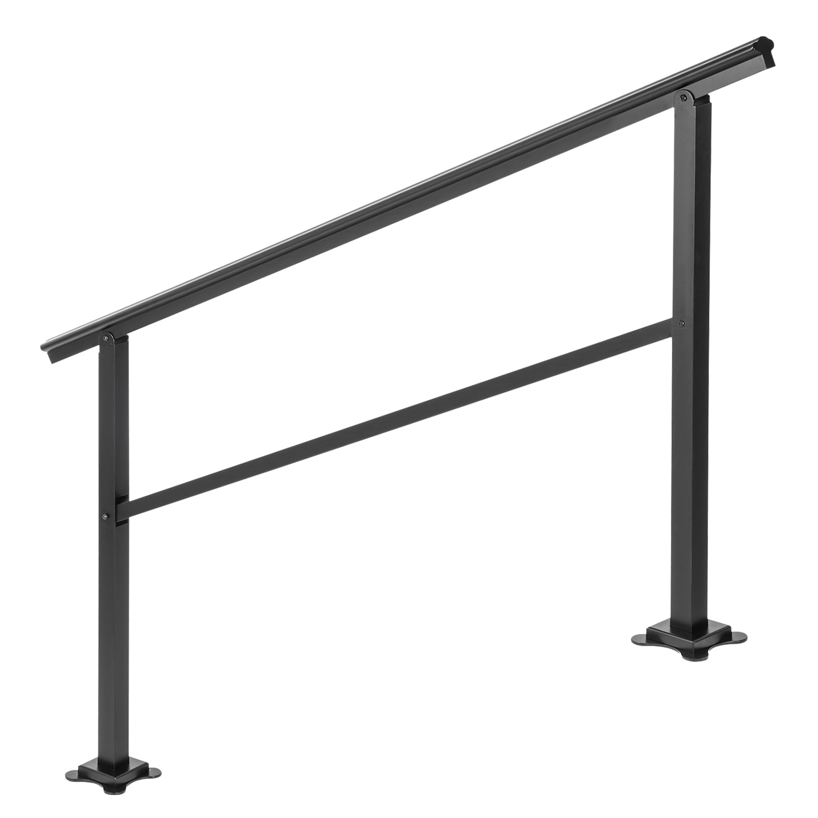 Outdoor Handrail 165LBS Load Handrail Outdoor Stairs Aluminum Stair Handrail 60 X 35" Outdoor Stair Railing Transitional Range From 0 To 30° Staircase Handrail Fits 4-5 Steps With Screw Kit_maomaolike.com